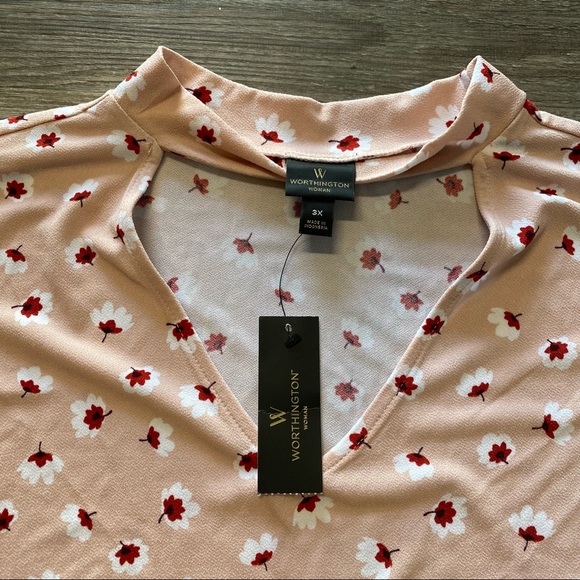 NWT Worthington 3X floral blouse - Picture 2 of 7